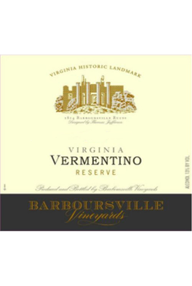 NV Barboursville Vermentino front label