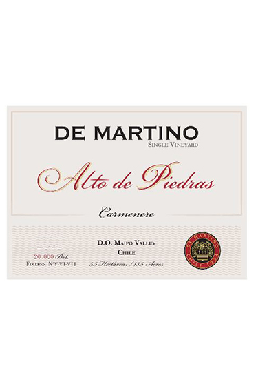 NV De Martino Alto de Piedras front label